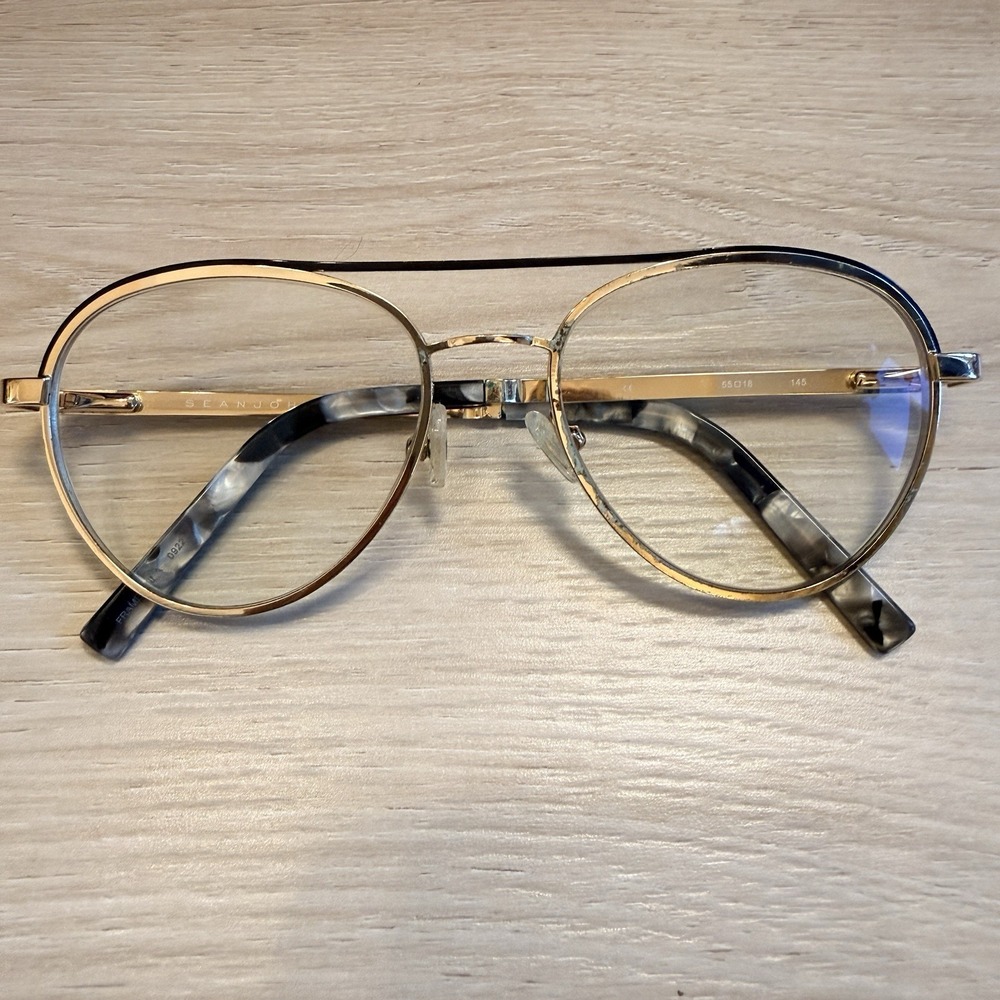 Sean John SJLO 6007 Shiny Black‎ with Shiny Gold Eyeglass Frames 55-18-145